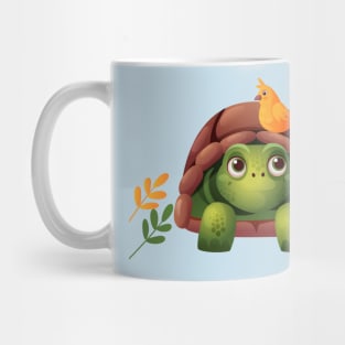 Turtle Bird Illustration Mug